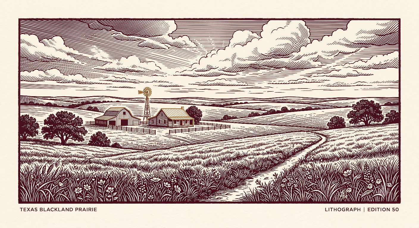 Blackland Trading Co. Prairie Lithograph
